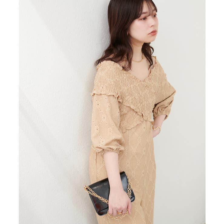 【natural couture】カットレースフロントクロスサロペ | NICE CLAUP / OLIVE des OLIVE　OUTLET | 詳細画像7 