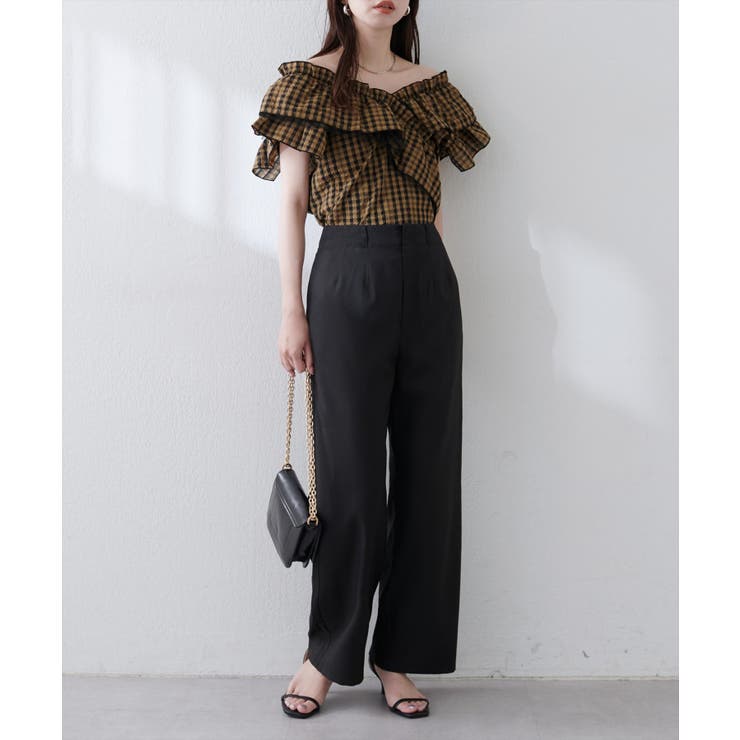 【natural couture】涼しげハイウエストストレートパンツ | NICE CLAUP / OLIVE des OLIVE　OUTLET | 詳細画像14 