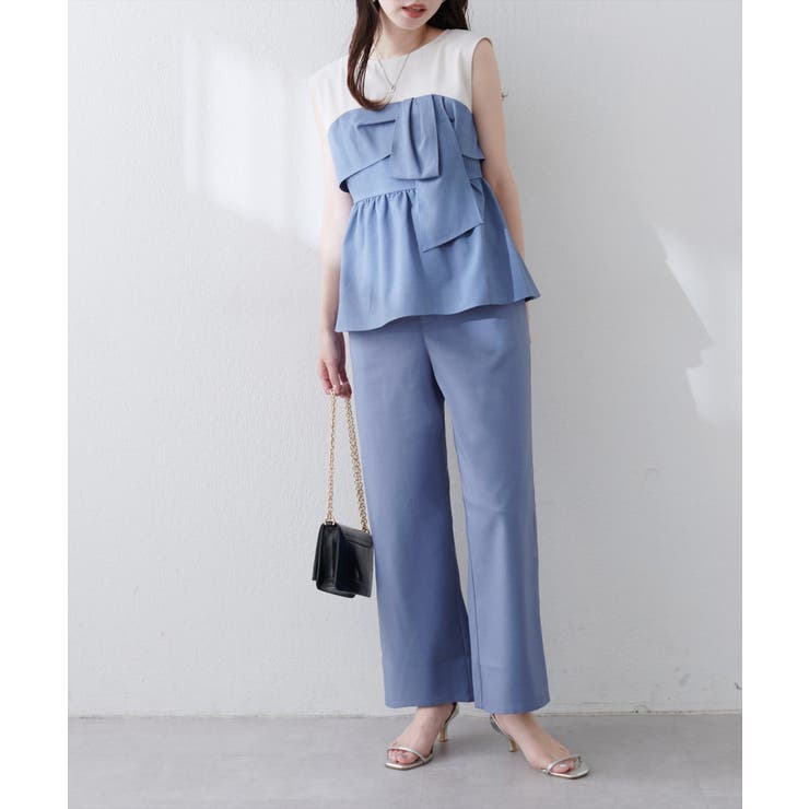 【natural couture】涼しげハイウエストストレートパンツ | NICE CLAUP / OLIVE des OLIVE　OUTLET | 詳細画像19 