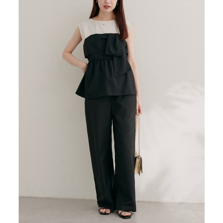 【natural couture】涼しげハイウエストストレートパンツ | NICE CLAUP / OLIVE des OLIVE　OUTLET | 詳細画像3 