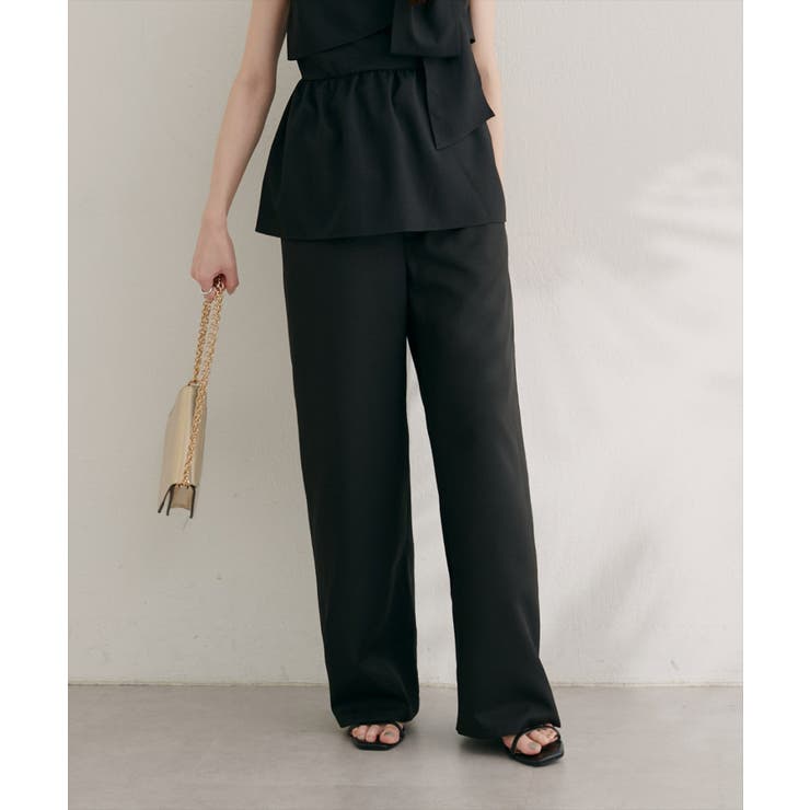 【natural couture】涼しげハイウエストストレートパンツ | NICE CLAUP / OLIVE des OLIVE　OUTLET | 詳細画像4 