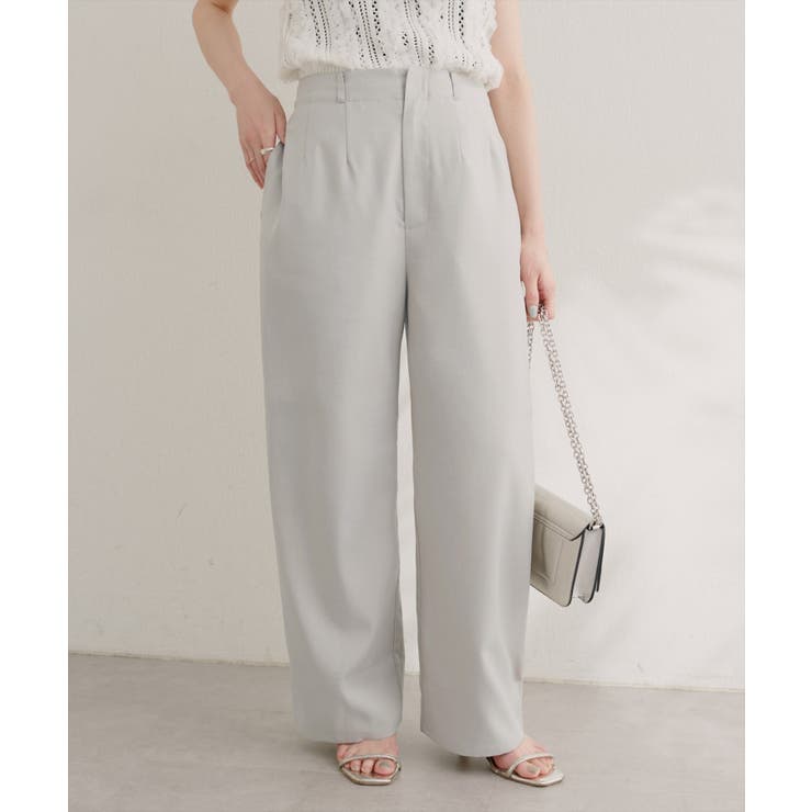 Lベージュ | 【natural couture】涼しげハイウエストストレートパンツ | NICE CLAUP / OLIVE des OLIVE　OUTLET