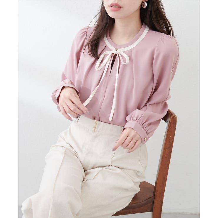 natural couture】リボン付きマルチWAYブラウス[品番：NCLW0015665 