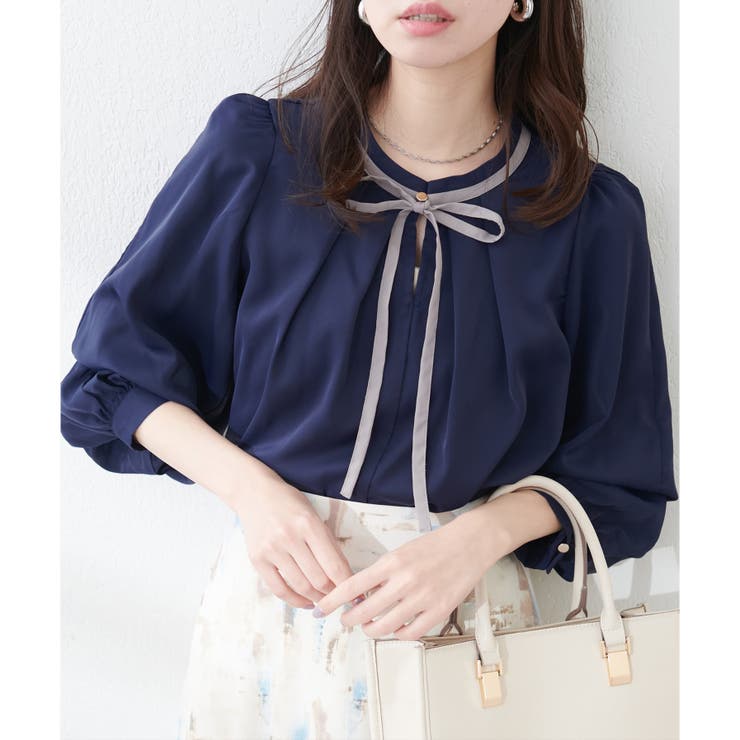 natural couture】リボン付きマルチWAYブラウス[品番：NCLW0015665 