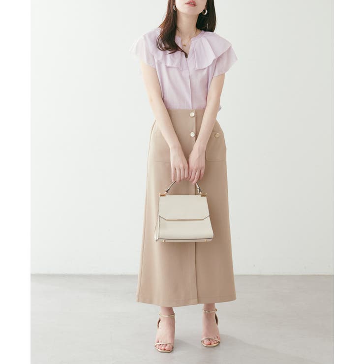 【natural couture】タックフリル衿スキッパーあきブラウス | NICE CLAUP / OLIVE des OLIVE　OUTLET | 詳細画像6 