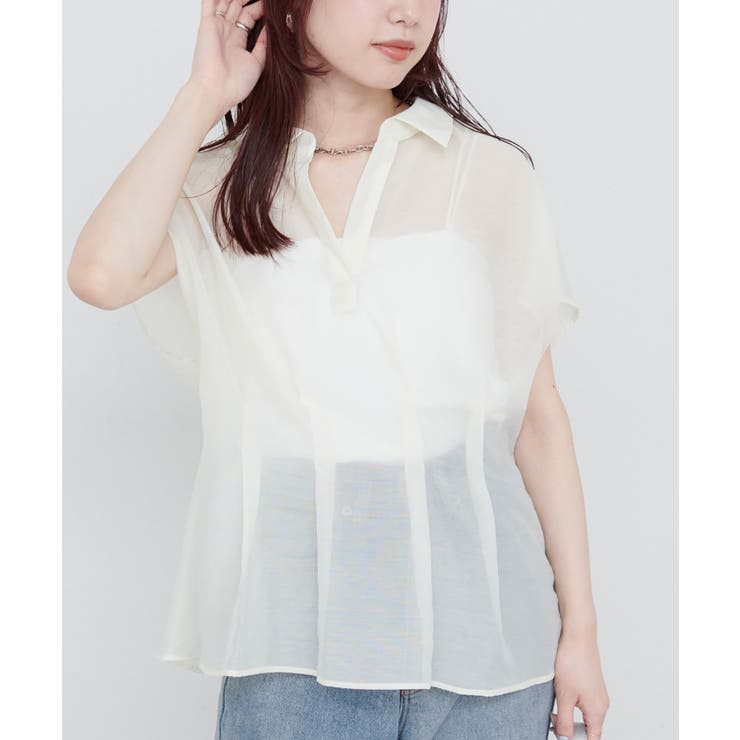 【natural couture】ワッシャーオーガンジースキッパーブラウ… | NICE CLAUP / OLIVE des OLIVE　OUTLET | 詳細画像2 