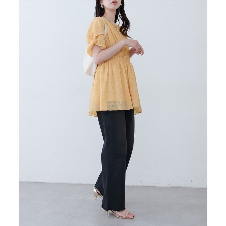 【natural couture】＜osono＞ねじり袖ペプラムチュニック | NICE CLAUP / OLIVE des OLIVE　OUTLET | 詳細画像2 