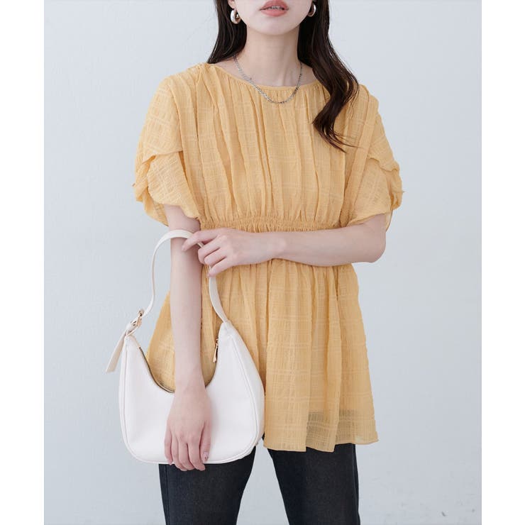 【natural couture】＜osono＞ねじり袖ペプラムチュニック | NICE CLAUP / OLIVE des OLIVE　OUTLET | 詳細画像3 