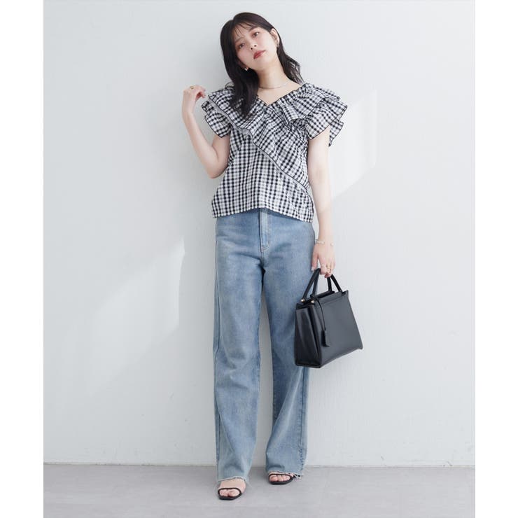 【natural couture】２WAYランダムフリルオフショルブラウス | NICE CLAUP / OLIVE des OLIVE　OUTLET | 詳細画像2 