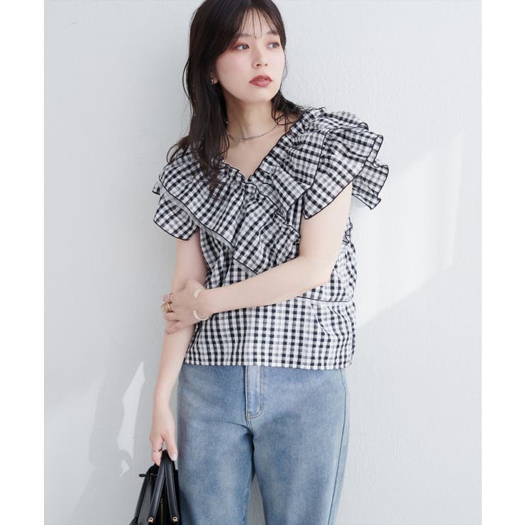 【natural couture】２WAYランダムフリルオフショルブラウス | NICE CLAUP / OLIVE des OLIVE　OUTLET | 詳細画像3 