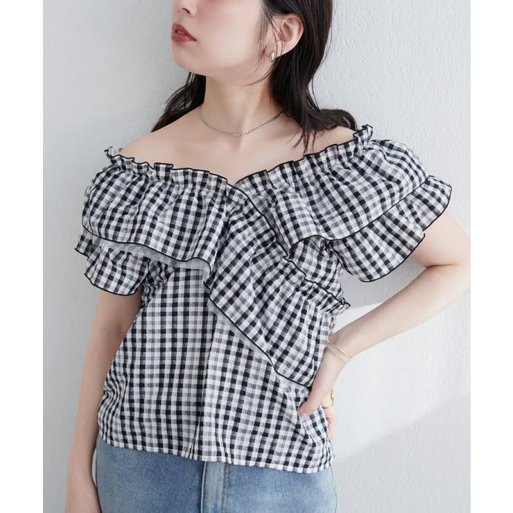 【natural couture】２WAYランダムフリルオフショルブラウス | NICE CLAUP / OLIVE des OLIVE　OUTLET | 詳細画像5 