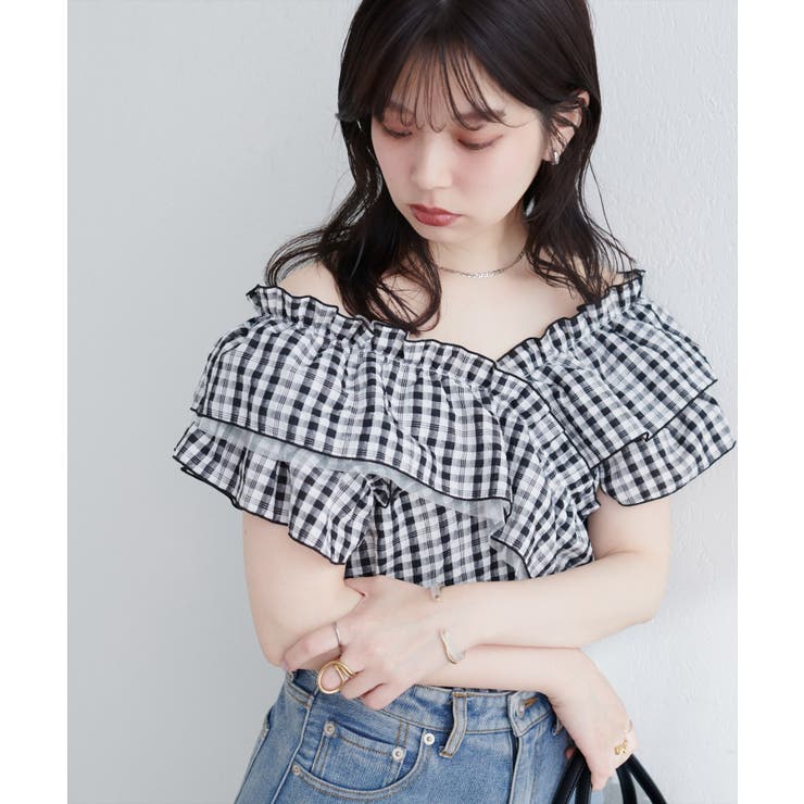 【natural couture】２WAYランダムフリルオフショルブラウス | NICE CLAUP / OLIVE des OLIVE　OUTLET | 詳細画像8 