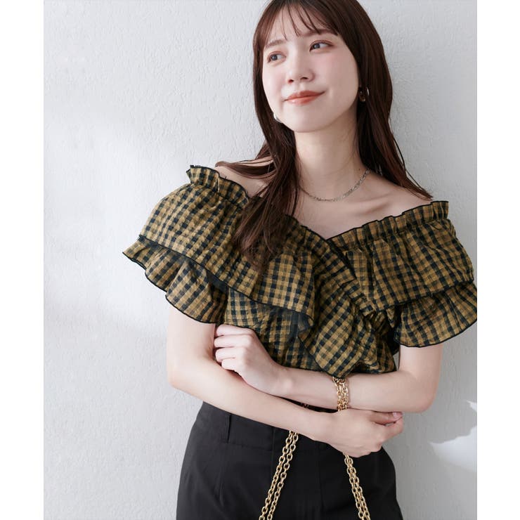 【natural couture】２WAYランダムフリルオフショルブラウス | NICE CLAUP / OLIVE des OLIVE　OUTLET | 詳細画像12 