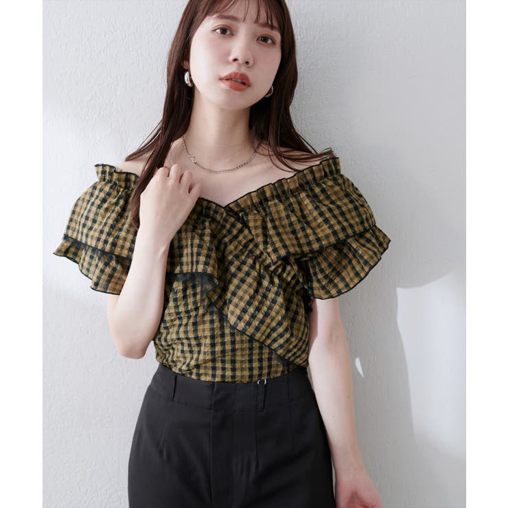 【natural couture】２WAYランダムフリルオフショルブラウス | NICE CLAUP / OLIVE des OLIVE　OUTLET | 詳細画像13 