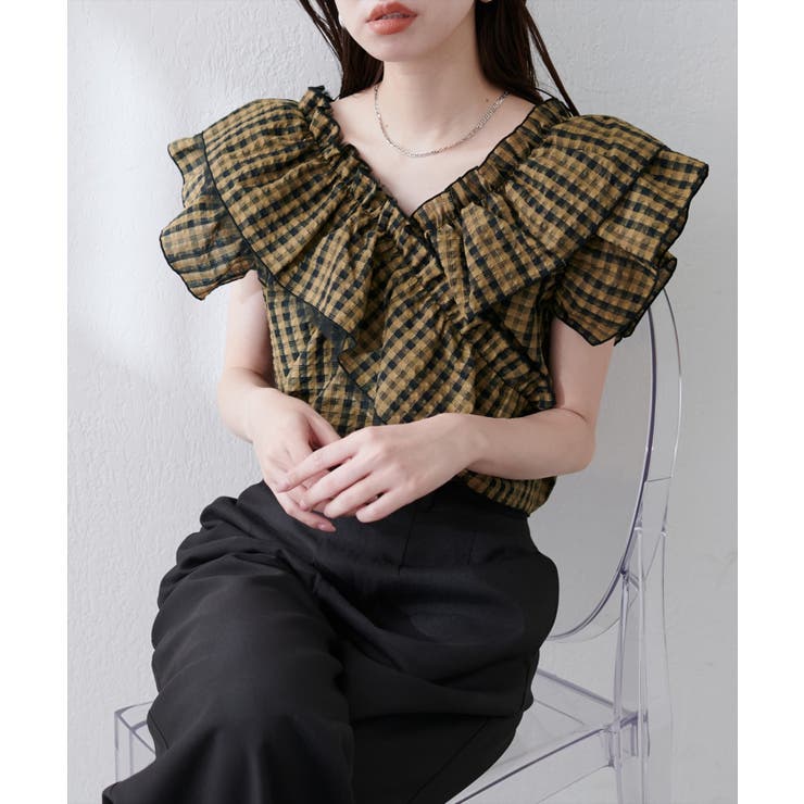 【natural couture】２WAYランダムフリルオフショルブラウス | NICE CLAUP / OLIVE des OLIVE　OUTLET | 詳細画像14 