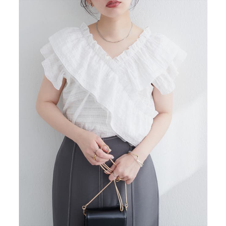 【natural couture】２WAYランダムフリルオフショルブラウス | NICE CLAUP / OLIVE des OLIVE　OUTLET | 詳細画像17 