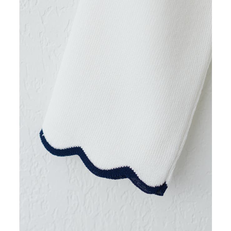 【natural couture】配色スカラップ強撚ニット（7二袖） | NICE CLAUP / OLIVE des OLIVE　OUTLET | 詳細画像12 