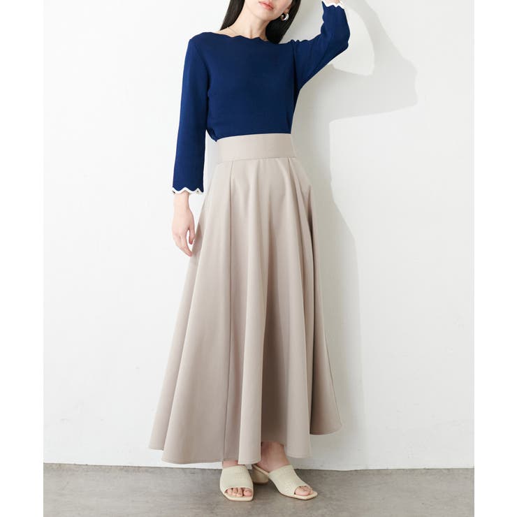 【natural couture】配色スカラップ強撚ニット（7二袖） | NICE CLAUP / OLIVE des OLIVE　OUTLET | 詳細画像16 