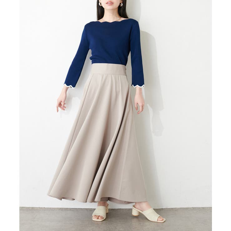 【natural couture】配色スカラップ強撚ニット（7二袖） | NICE CLAUP / OLIVE des OLIVE　OUTLET | 詳細画像17 