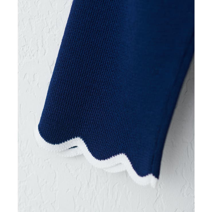 【natural couture】配色スカラップ強撚ニット（7二袖） | NICE CLAUP / OLIVE des OLIVE　OUTLET | 詳細画像23 