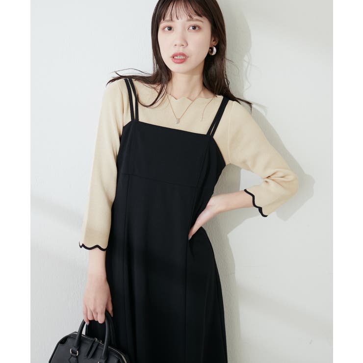 【natural couture】配色スカラップ強撚ニット（7二袖） | NICE CLAUP / OLIVE des OLIVE　OUTLET | 詳細画像25 