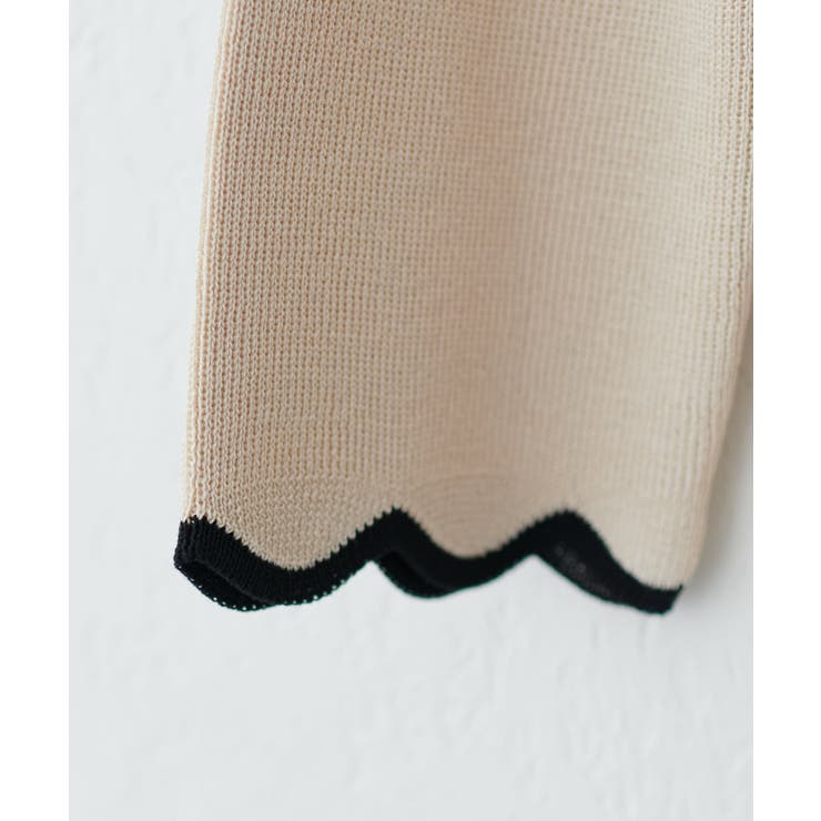 【natural couture】配色スカラップ強撚ニット（7二袖） | NICE CLAUP / OLIVE des OLIVE　OUTLET | 詳細画像27 