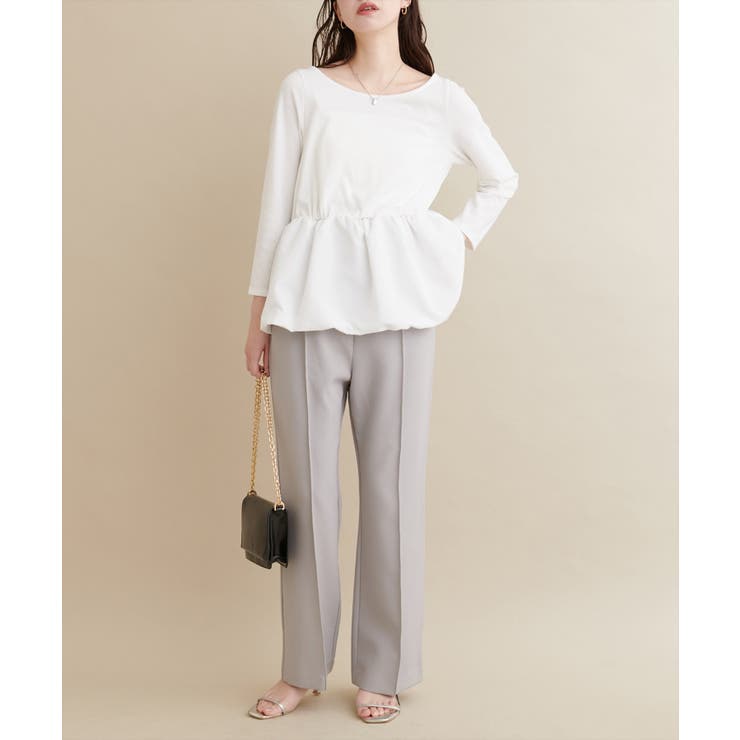  【natural couture】【大人ナチュ】バルーンヘム×リブトップス | NICE CLAUP / OLIVE des OLIVE　OUTLET | 詳細画像3 