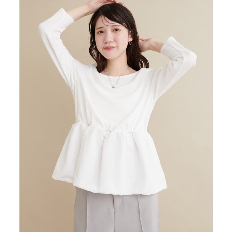  【natural couture】【大人ナチュ】バルーンヘム×リブトップス | NICE CLAUP / OLIVE des OLIVE　OUTLET | 詳細画像1 