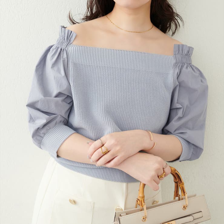 【natural couture】2WAY布帛ドッキングニットプルオーバー | NICE CLAUP / OLIVE des OLIVE　OUTLET | 詳細画像28 