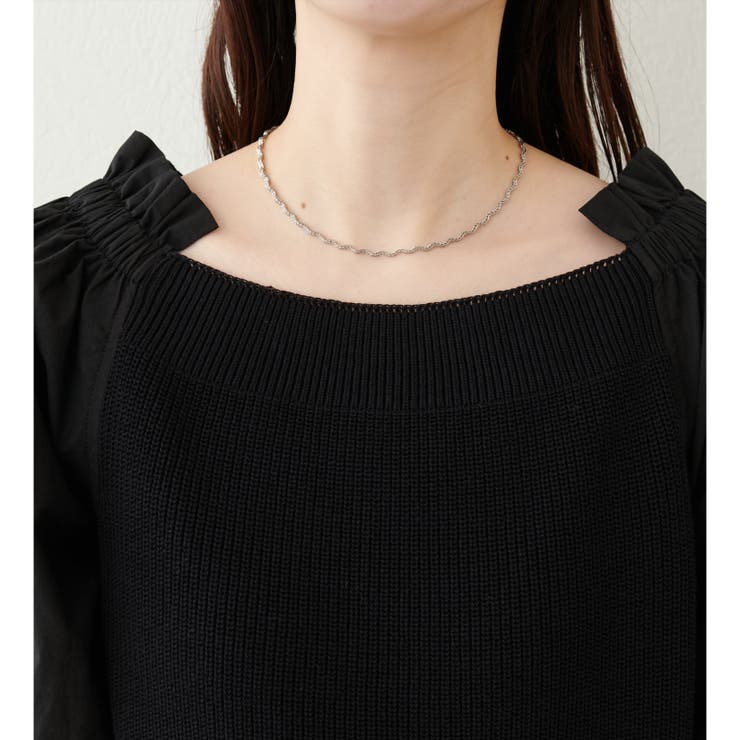 【natural couture】2WAY布帛ドッキングニットプルオーバー | NICE CLAUP / OLIVE des OLIVE　OUTLET | 詳細画像24 