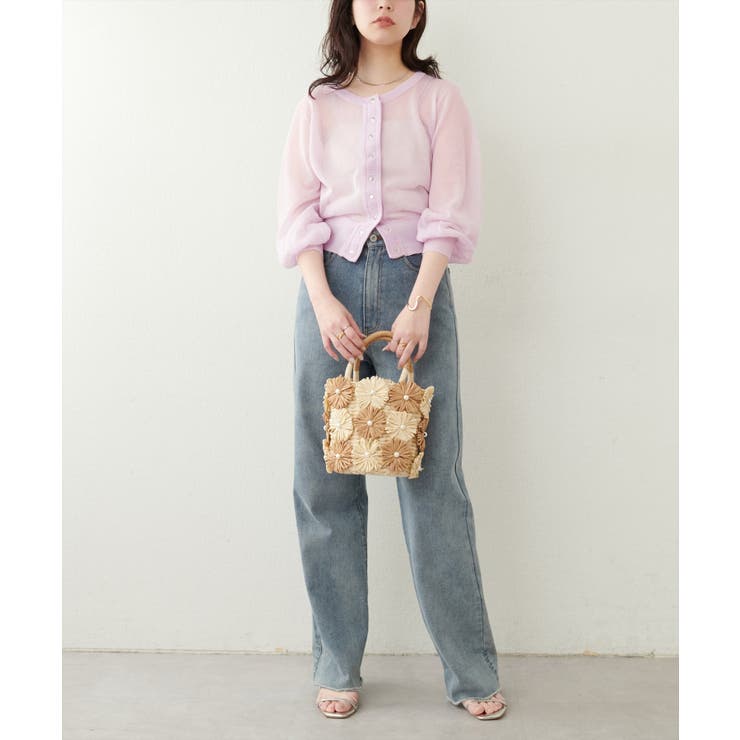 【natural couture】ドット釦シアーカーデ | NICE CLAUP / OLIVE des OLIVE　OUTLET | 詳細画像2 