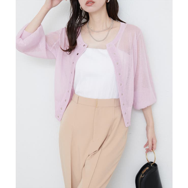 【natural couture】ドット釦シアーカーデ | NICE CLAUP / OLIVE des OLIVE　OUTLET | 詳細画像8 