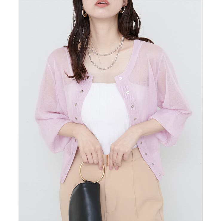 【natural couture】ドット釦シアーカーデ | NICE CLAUP / OLIVE des OLIVE　OUTLET | 詳細画像9 