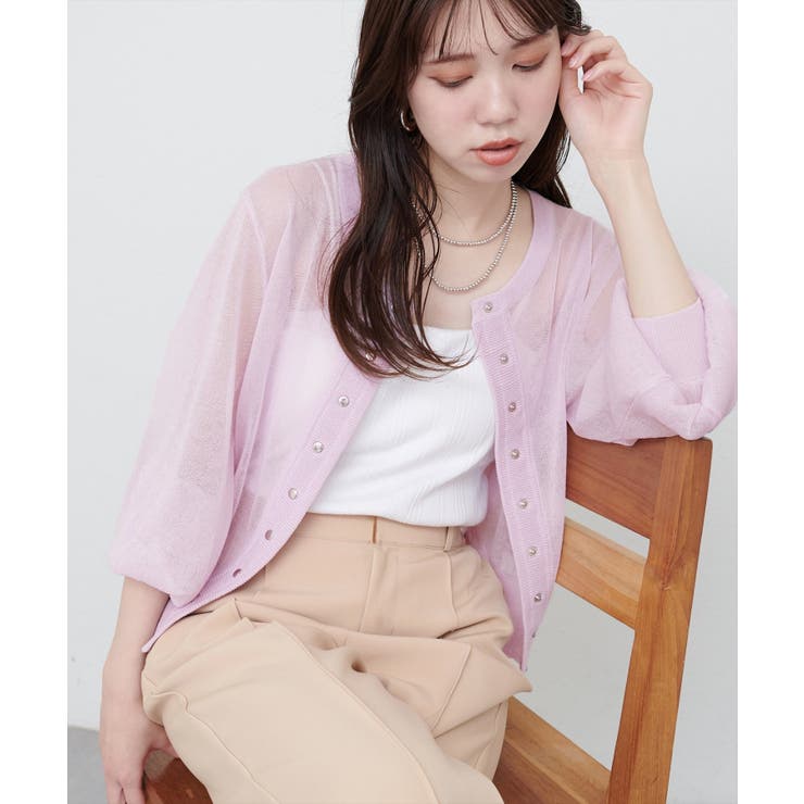 【natural couture】ドット釦シアーカーデ | NICE CLAUP / OLIVE des OLIVE　OUTLET | 詳細画像10 