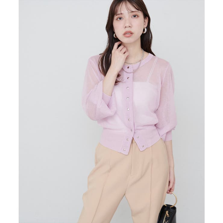 【natural couture】ドット釦シアーカーデ | NICE CLAUP / OLIVE des OLIVE　OUTLET | 詳細画像12 