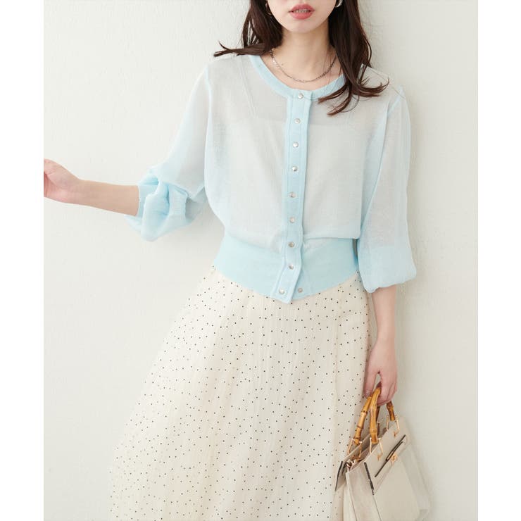 【natural couture】ドット釦シアーカーデ | NICE CLAUP / OLIVE des OLIVE　OUTLET | 詳細画像14 