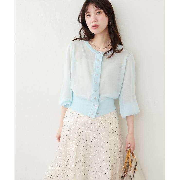 【natural couture】ドット釦シアーカーデ | NICE CLAUP / OLIVE des OLIVE　OUTLET | 詳細画像15 