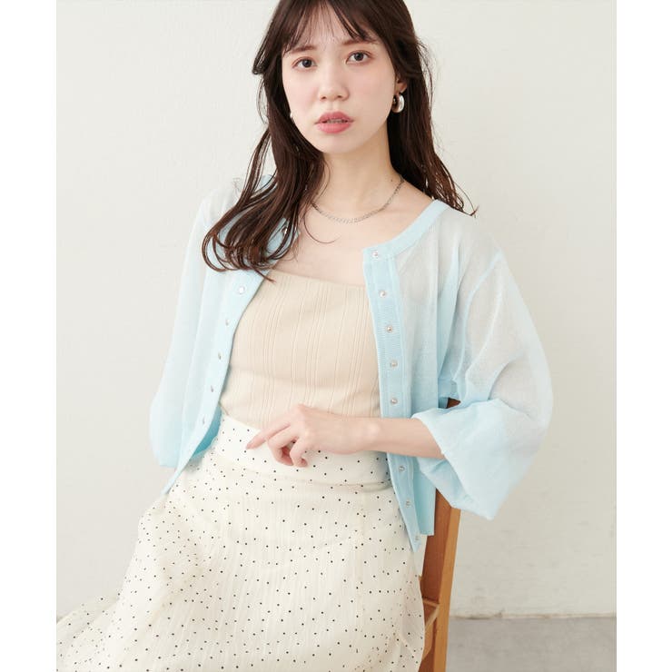 【natural couture】ドット釦シアーカーデ | NICE CLAUP / OLIVE des OLIVE　OUTLET | 詳細画像17 