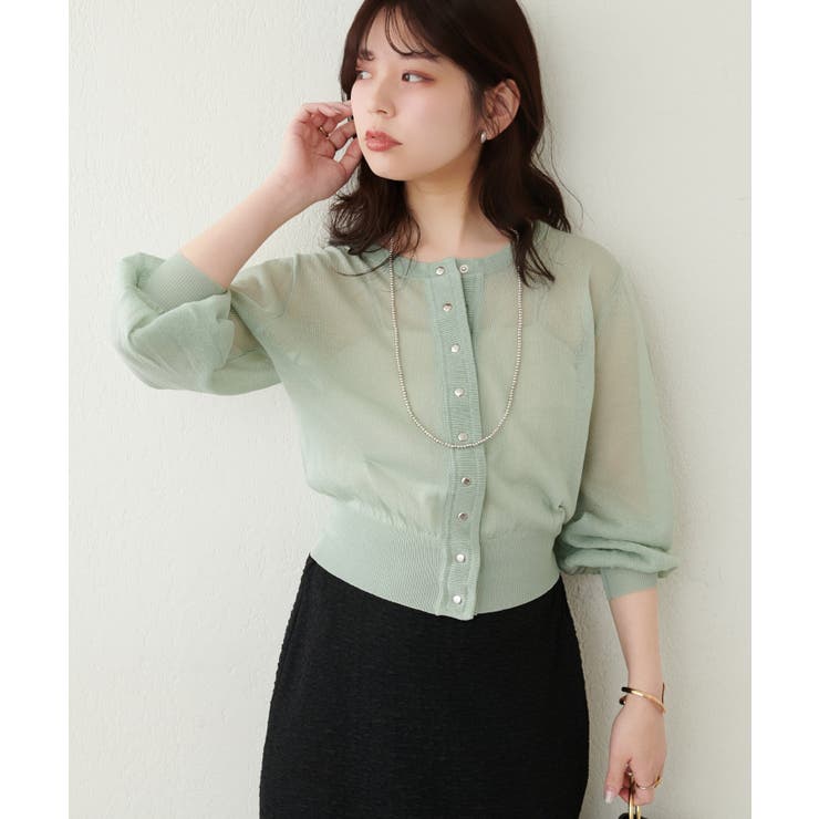 【natural couture】ドット釦シアーカーデ | NICE CLAUP / OLIVE des OLIVE　OUTLET | 詳細画像25 