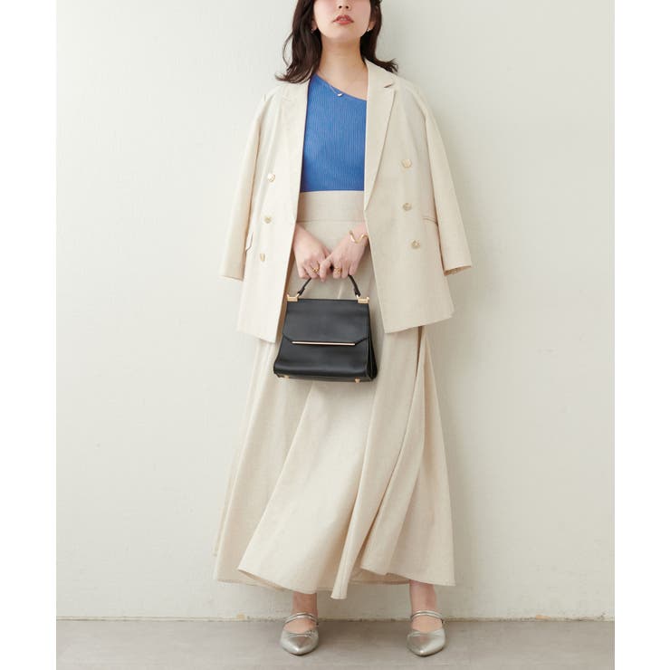 【natural couture】アシメネックリブ半袖ニット | NICE CLAUP / OLIVE des OLIVE　OUTLET | 詳細画像6 