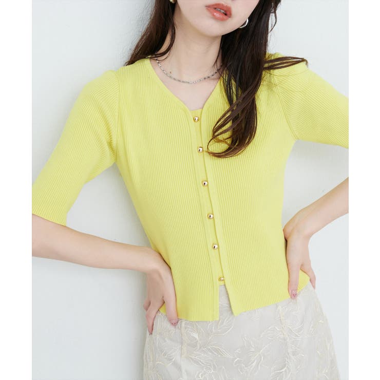 【natural couture】前あきカーデ風ニット | NICE CLAUP / OLIVE des OLIVE　OUTLET | 詳細画像1 