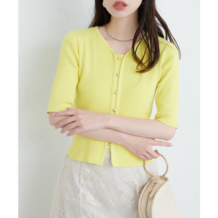 【natural couture】前あきカーデ風ニット | NICE CLAUP / OLIVE des OLIVE　OUTLET | 詳細画像4 