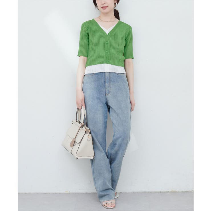 【natural couture】フェイクレイヤードカーデ | NICE CLAUP / OLIVE des OLIVE　OUTLET | 詳細画像1 