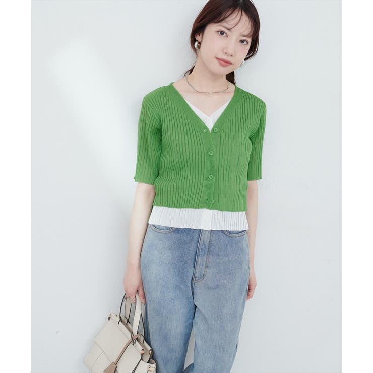 【natural couture】フェイクレイヤードカーデ | NICE CLAUP / OLIVE des OLIVE　OUTLET | 詳細画像4 