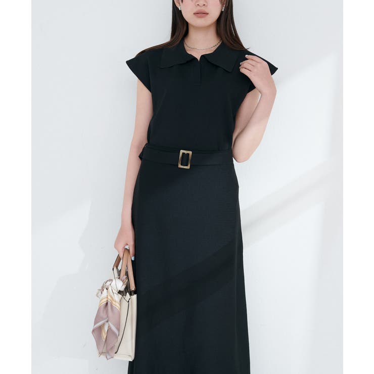 【natural couture】セットアップ対応ニットポロトップス | NICE CLAUP / OLIVE des OLIVE　OUTLET | 詳細画像5 