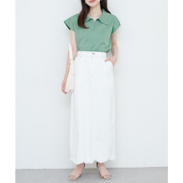 【natural couture】セットアップ対応ニットポロトップス | NICE CLAUP / OLIVE des OLIVE　OUTLET | 詳細画像12 