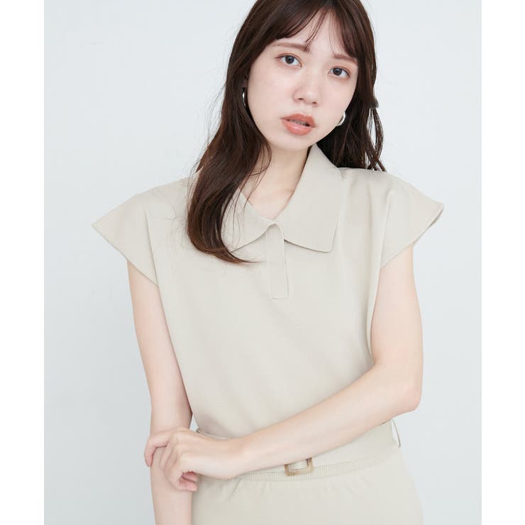 【natural couture】セットアップ対応ニットポロトップス | NICE CLAUP / OLIVE des OLIVE　OUTLET | 詳細画像17 