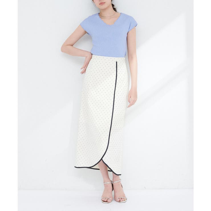 【natural couture】かぎ針風ちびスカラップフレンチリブニット | NICE CLAUP / OLIVE des OLIVE　OUTLET | 詳細画像2 