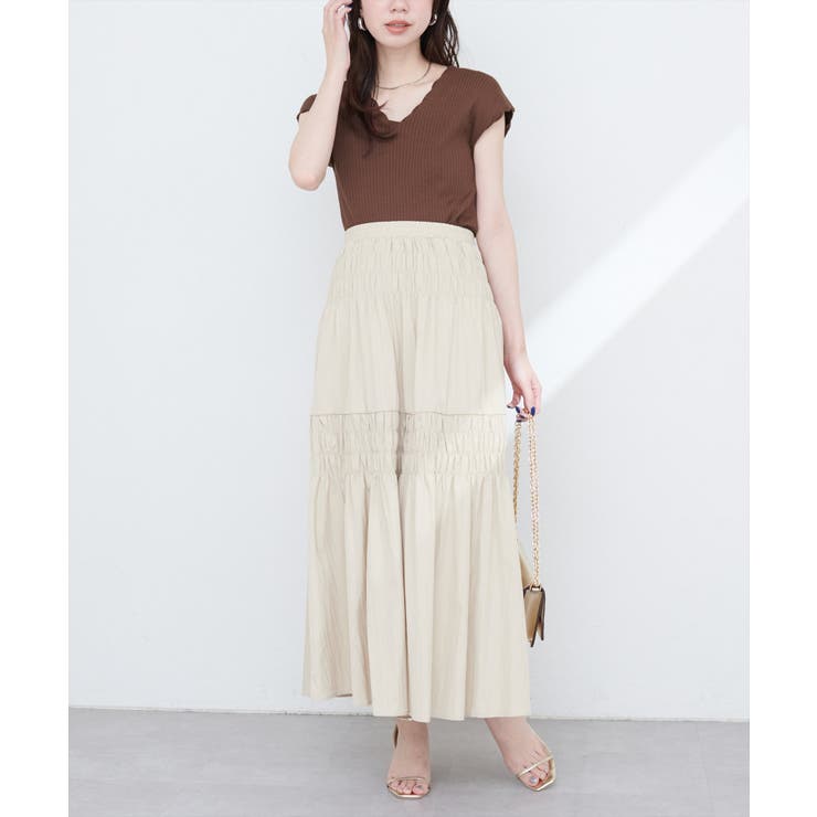 【natural couture】かぎ針風ちびスカラップフレンチリブニット | NICE CLAUP / OLIVE des OLIVE　OUTLET | 詳細画像7 