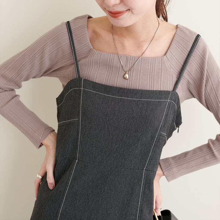 【natural couture】スクエアネックランダムテレコTOPS | NICE CLAUP / OLIVE des OLIVE　OUTLET | 詳細画像11 